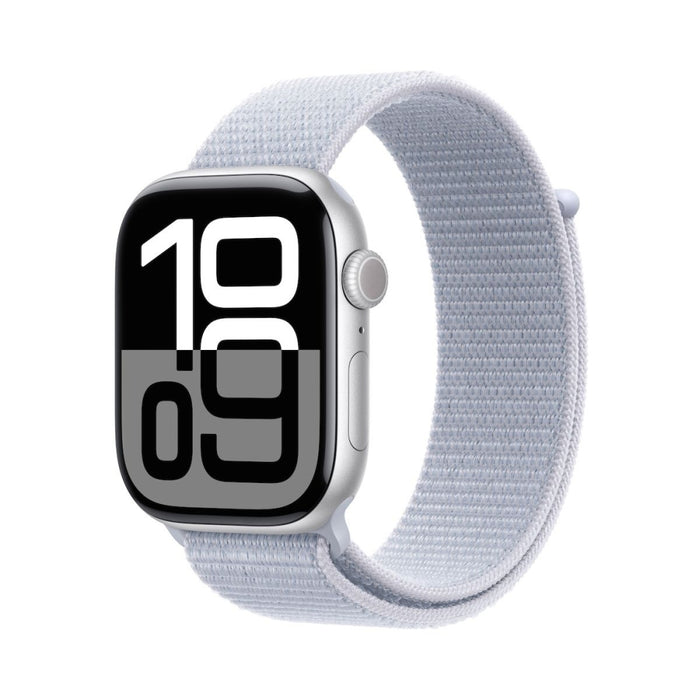 APPLE Watch S10 GPS 42 мм сребърен алуминий калъф със синя облачна спортна лента