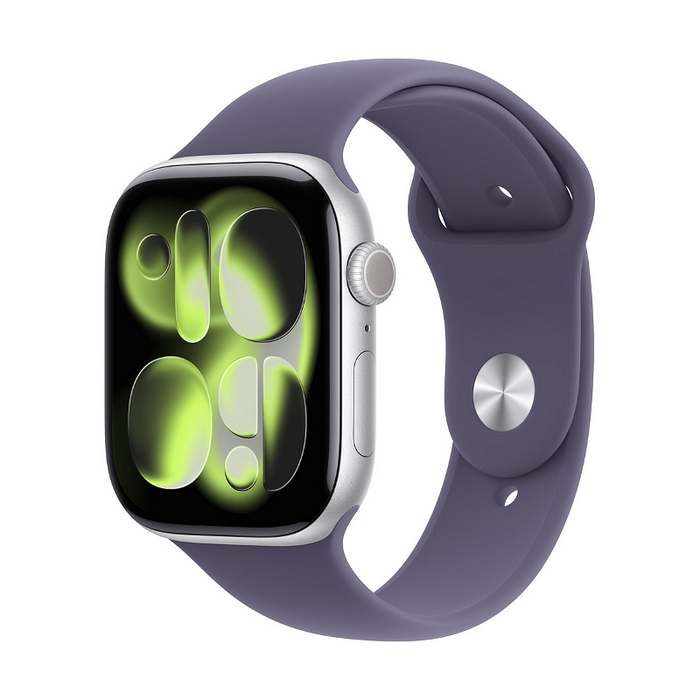 Смарт часовник Apple Watch 11 46mm Silver/Purple Band S/M mev94 , 2.00 , Apple S10 SiP 64-bit Dual Core , 64