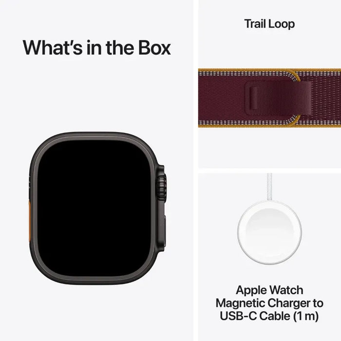 Смарт часовник Apple Watch Ultra 4 49mm Black/Burgundy Trail M/L mjc44 , 64 , Apple S11 64-bit Dual Core