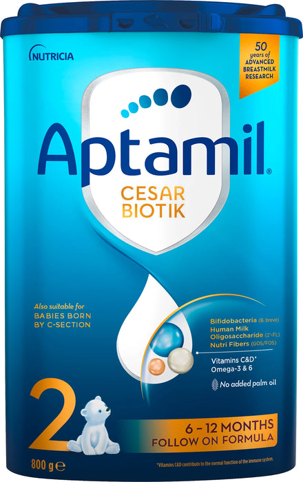 Преходно мляко за кърмачета Cesar Biotik 2 ( от 6 месеца до 12 месеца), 800 g