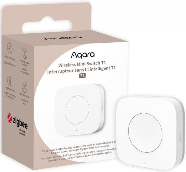 Превключвател за смарт аксесоари Aqara - Wireless Mini Switch T1, бял