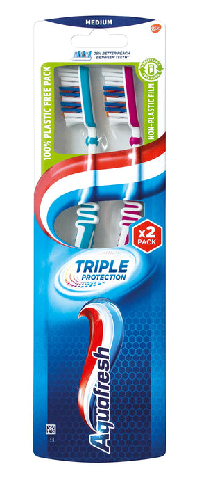 Четка за зъби Triple protection, различни цветове/мотиви, 2 бр