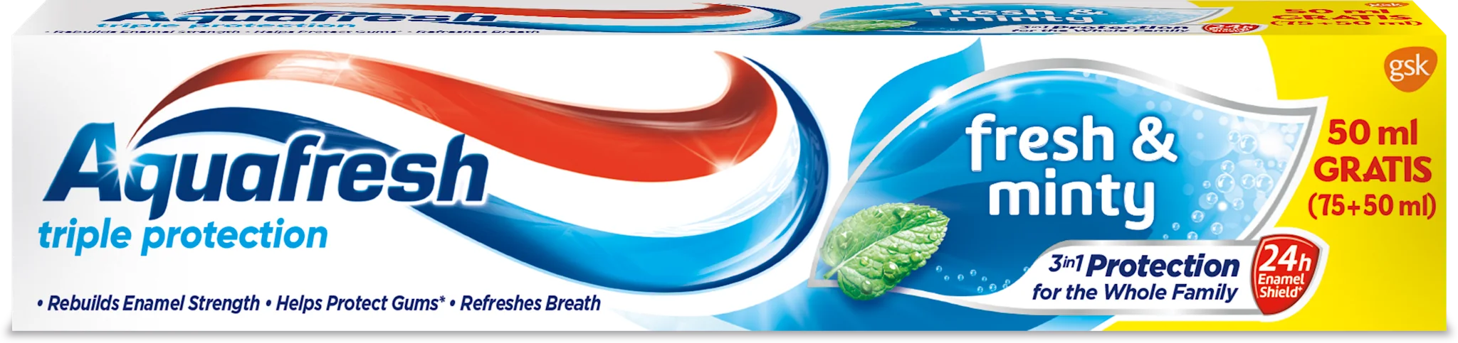 Паста за зъби Triple protection Fresh&Minty, 0,125 l