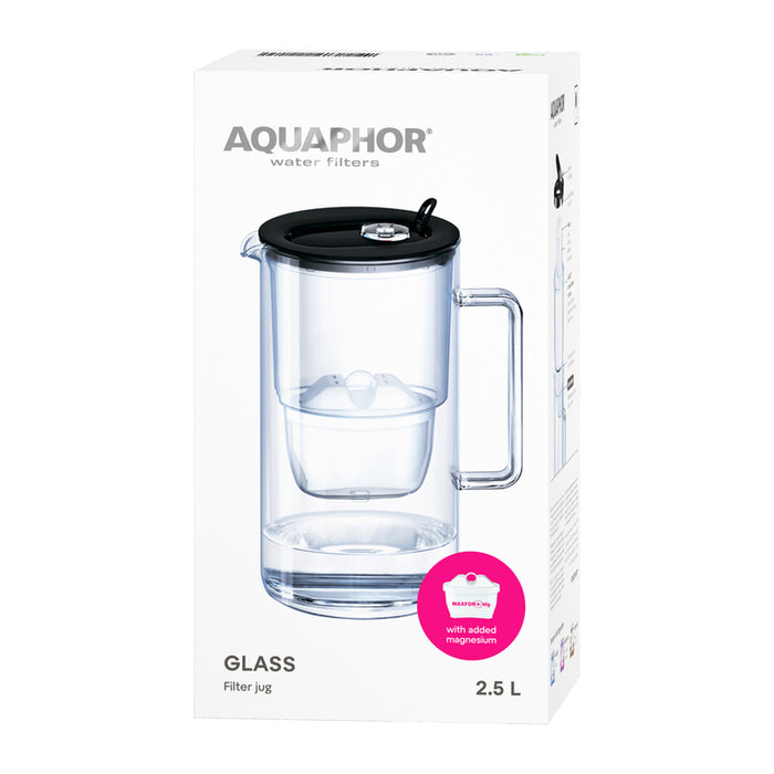 AQUAPHOR СТЪКЛЕНА ЧЕРНА 2.5L