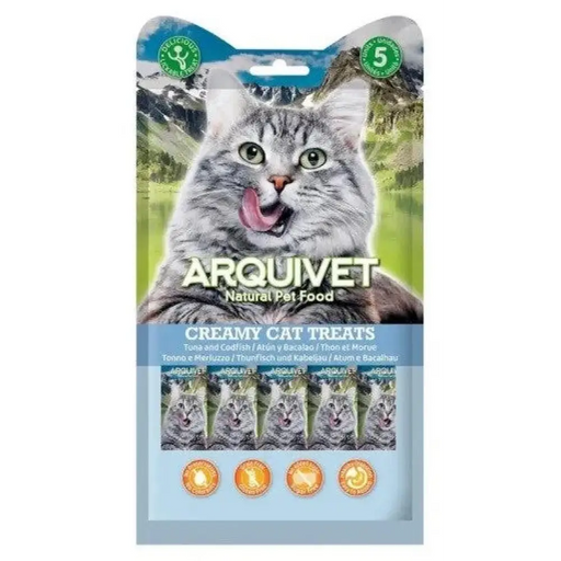 ARQUIVET Риба тон с треска - котешки лакомства - 5 х 14гр