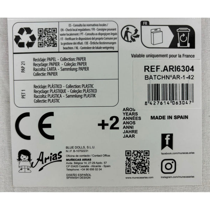 Обувки за кукли Arias Бял 45 cm
