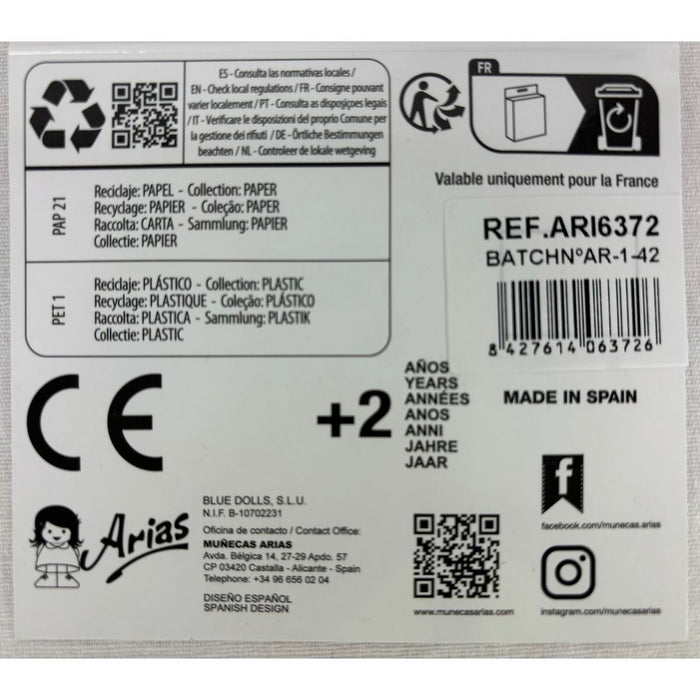 Комплект за Подарък на Бебе Arias Бял Розов 2 Части