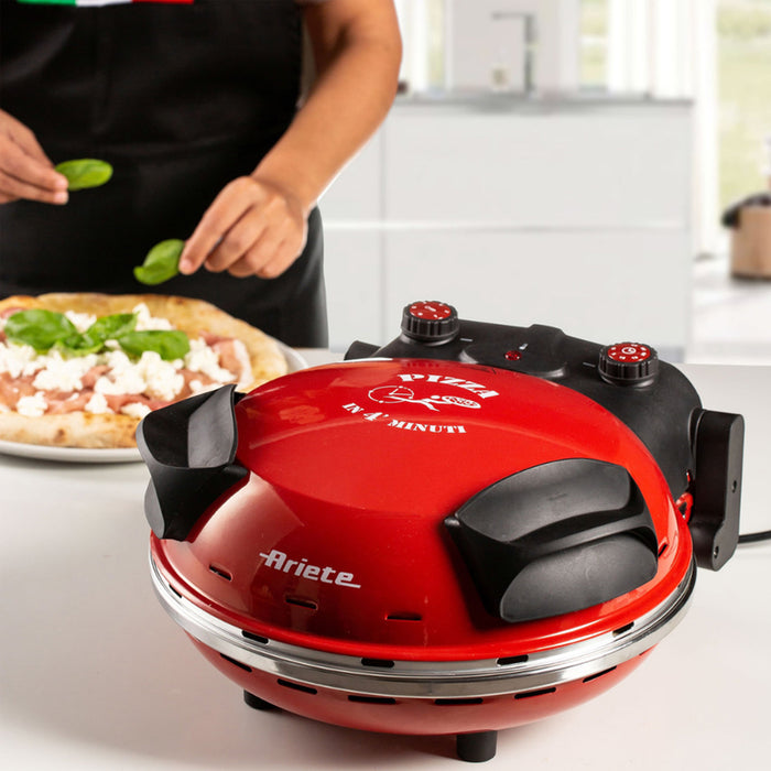Eлектрическа фурна за пица "bg_с каменна плоча ARIETE 909 ЧЕРВЕН, 1200 W