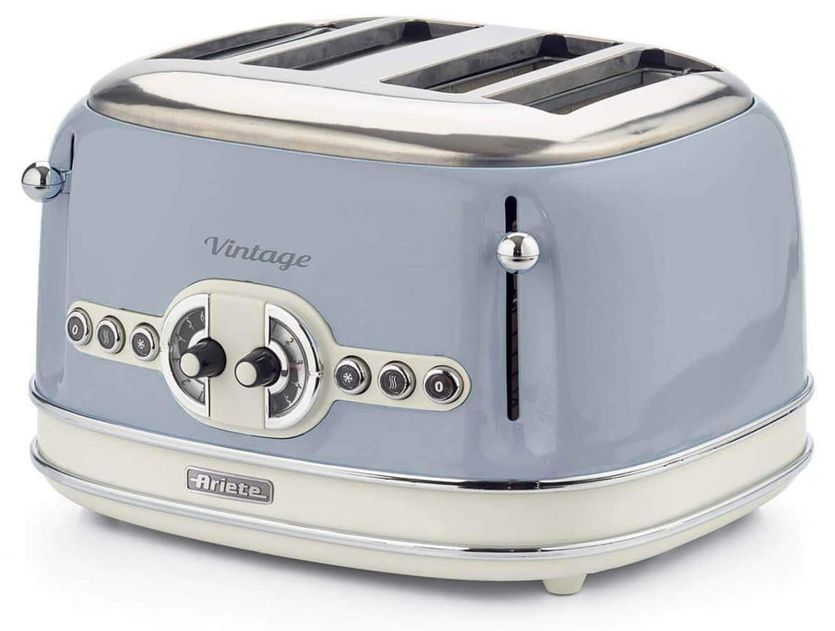Тостер Ariete - Vintage, 0156/05, 1600W, 4 филии, син