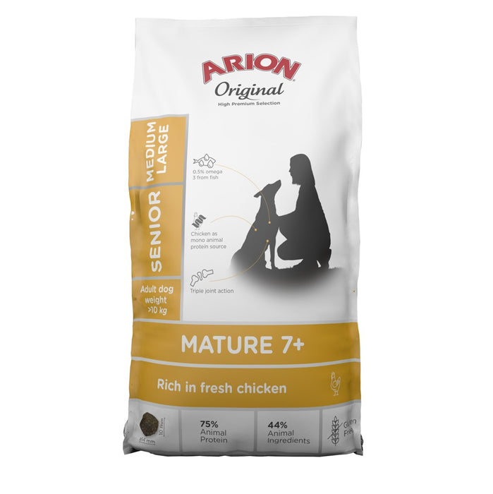 ARION Original Senior Mature 7+ Medium & Large Chicken Mono - суха храна за кучета - 12 кг