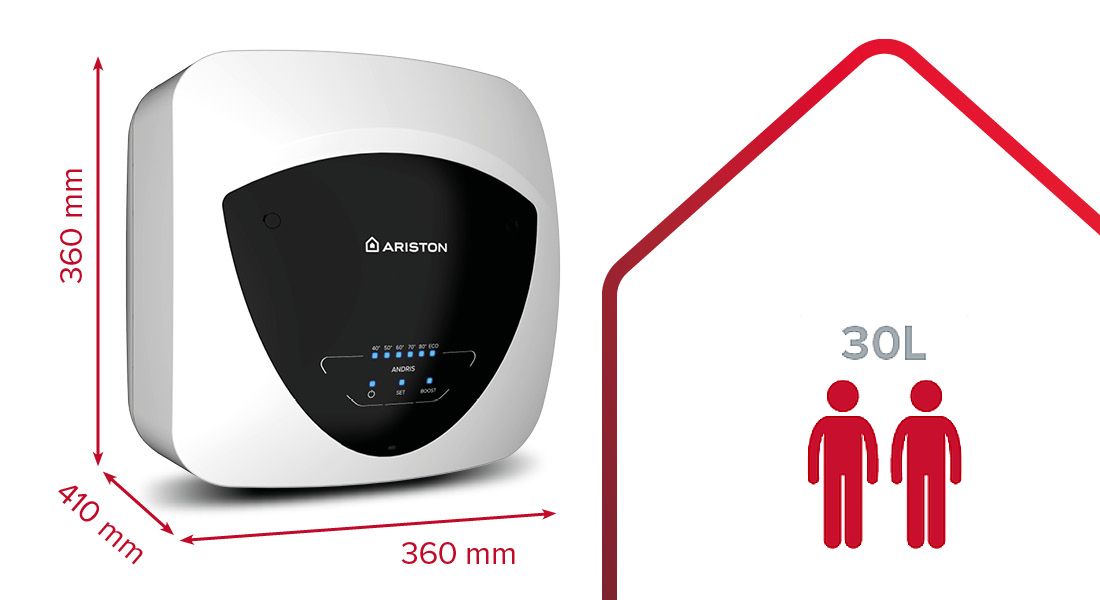 Бойлер Ariston - Andris Elite 30/5 EU, 30 l, 1500W, бял