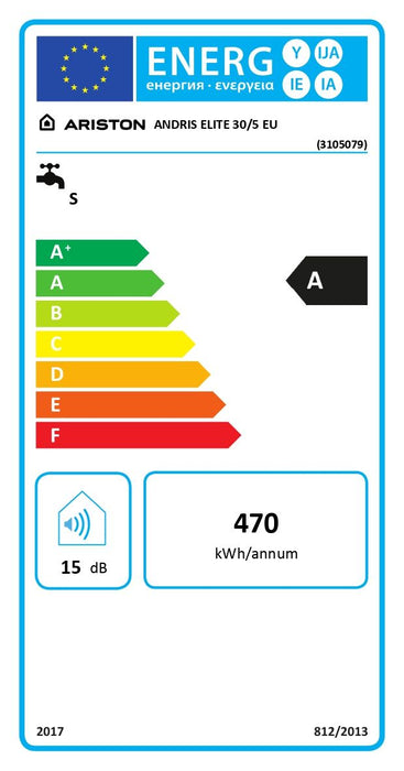 Бойлер Ariston - Andris Elite 30/5 EU, 30 l, 1500W, бял