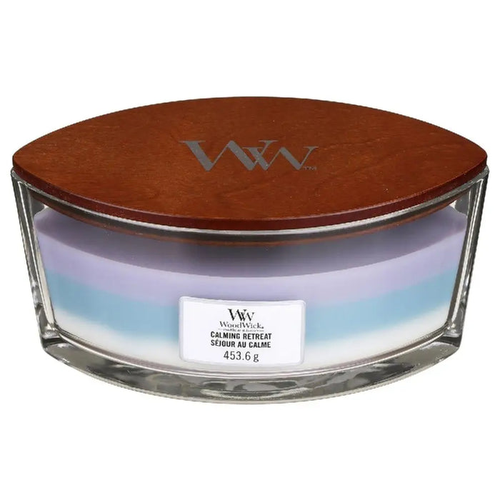 Ароматизирана Свещ Woodwick Trilogy Ellipse Calming Retreat