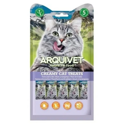 ARQUIVET Риба тон с раци - лакомства за котки - 5 х 14гр