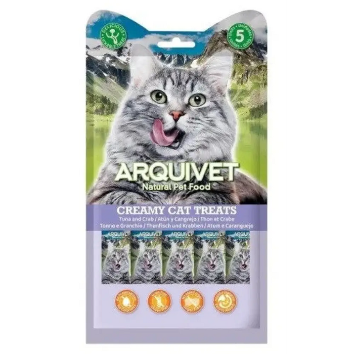 ARQUIVET Риба тон с раци - лакомства за котки - 5 х 14гр