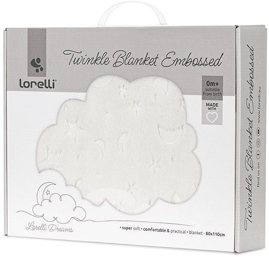 Бебешко одеяло Lorelli - Twinkle, 80 х 110 cm, бяло
