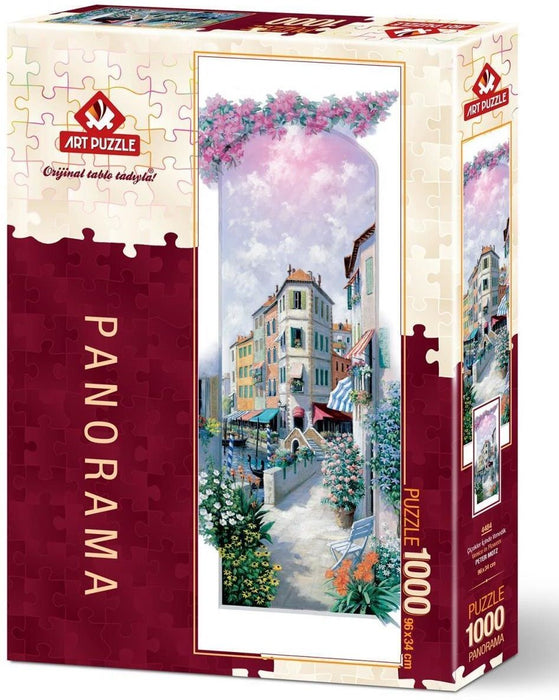 Панорамен пъзел Art Puzzle от 1000 части - Венеция в цветя, Питър Моц