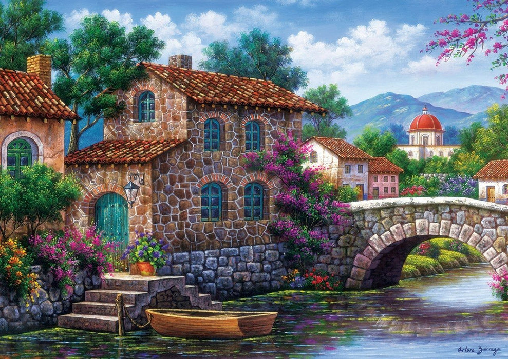 Пъзел Art Puzzle от 500 части - Канал сред цветя, Артуро Зарага