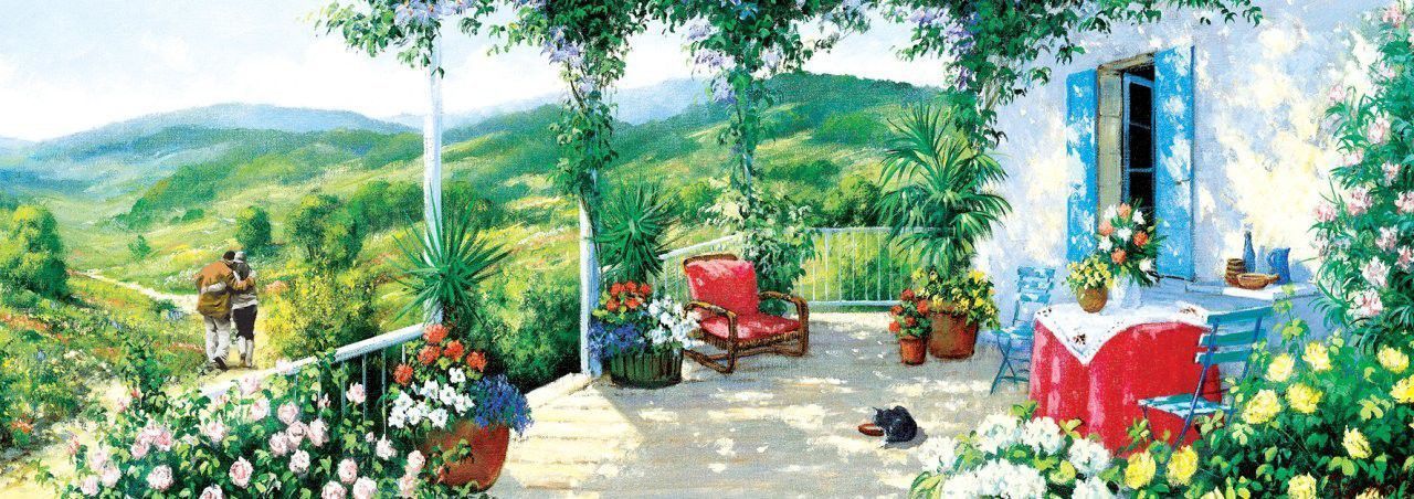 Панорамен пъзел Art Puzzle от 1000 части - Гост във Веранда