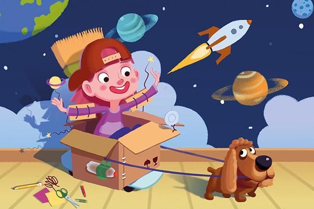 Дървен пъзел Art Puzzle от 50 части - Малък астронавт