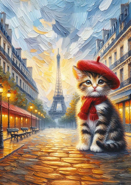 Пъзел Art Puzzle от 260 части - Котка-художник в Париж