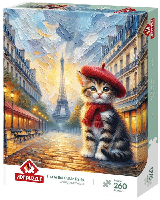Пъзел Art Puzzle от 260 части - Котка-художник в Париж