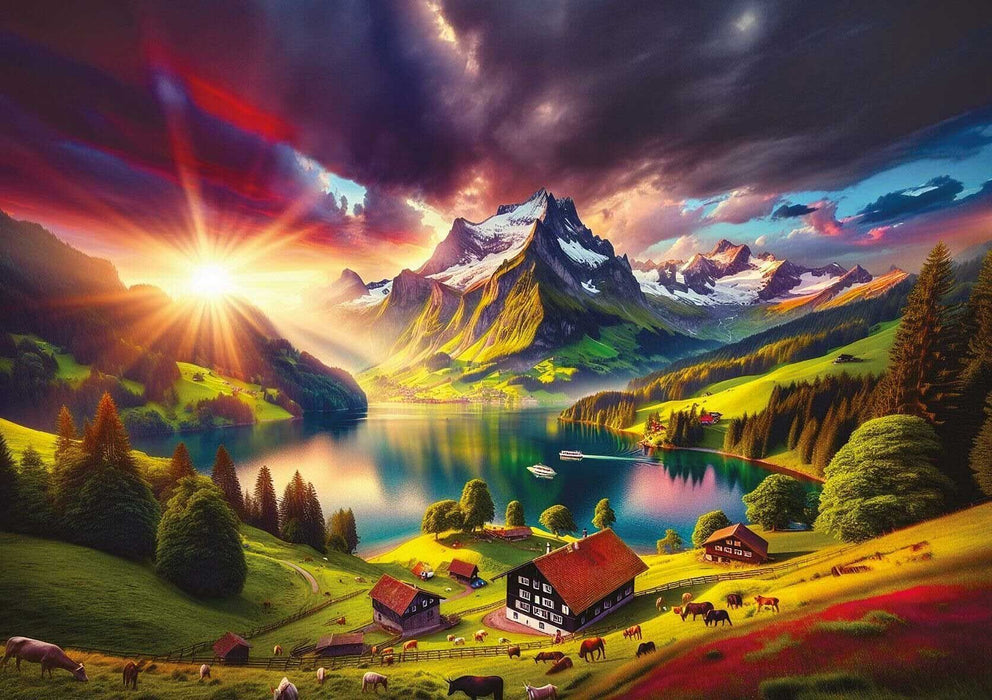 Пъзел Art Puzzle от 500 части - На ръба на Алпите