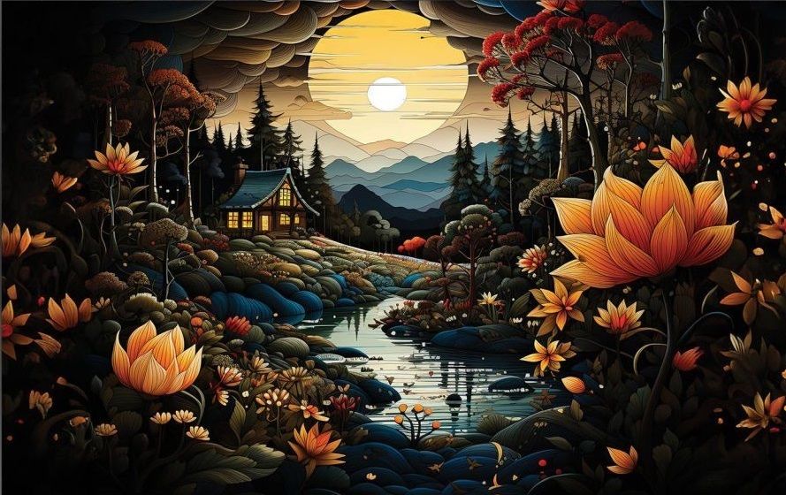 Комплект пъзел, рамка и лепило Art Puzzle от 1000 части - Красотата на нощта
