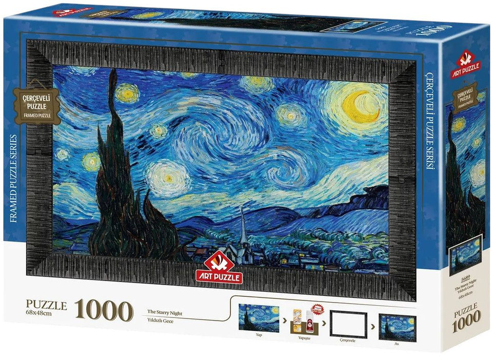 Комплект пъзел, рамка и лепило Art Puzzle от 1000 части - Звездна нощ