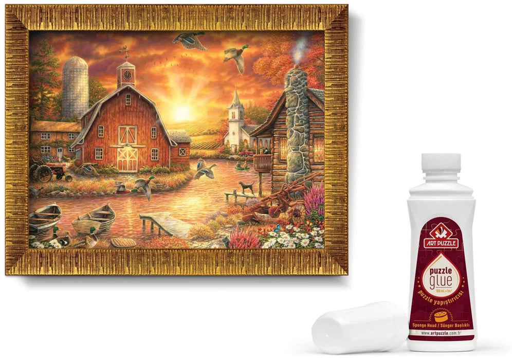 Комплект пъзел, рамка и лепило Art Puzzle от 1000 части - Пътешествие по залез