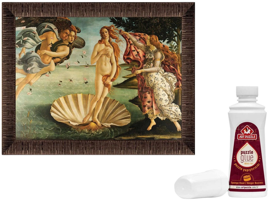 Комплект пъзел, рамка и лепило Art Puzzle от 1000 части - Раждането на Венера