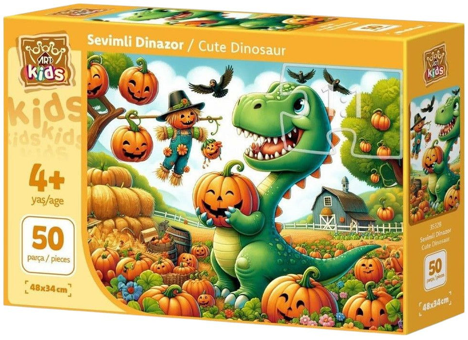Детски пъзел Art Puzzle от 50 XXL части - Сладък динозавър