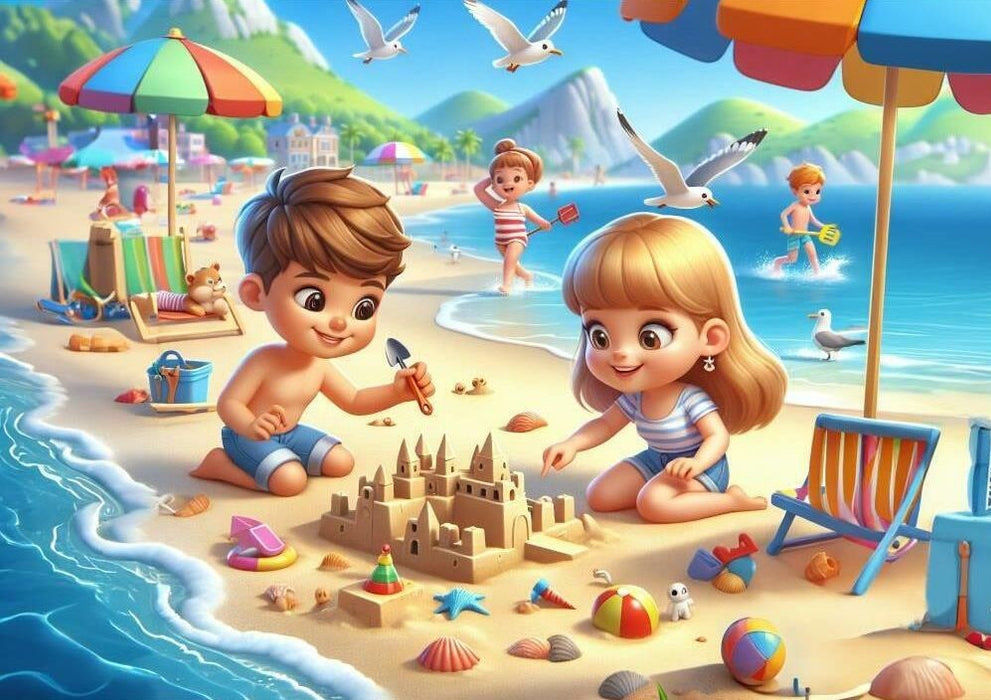 Детски пъзел Art Puzzle от 100 части - Плажна веселба