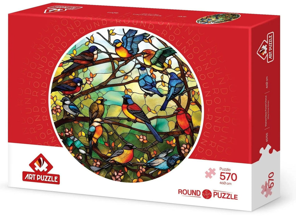 Кръгъл пъзел Art Puzzle от 570 части - Витраж на горския хор