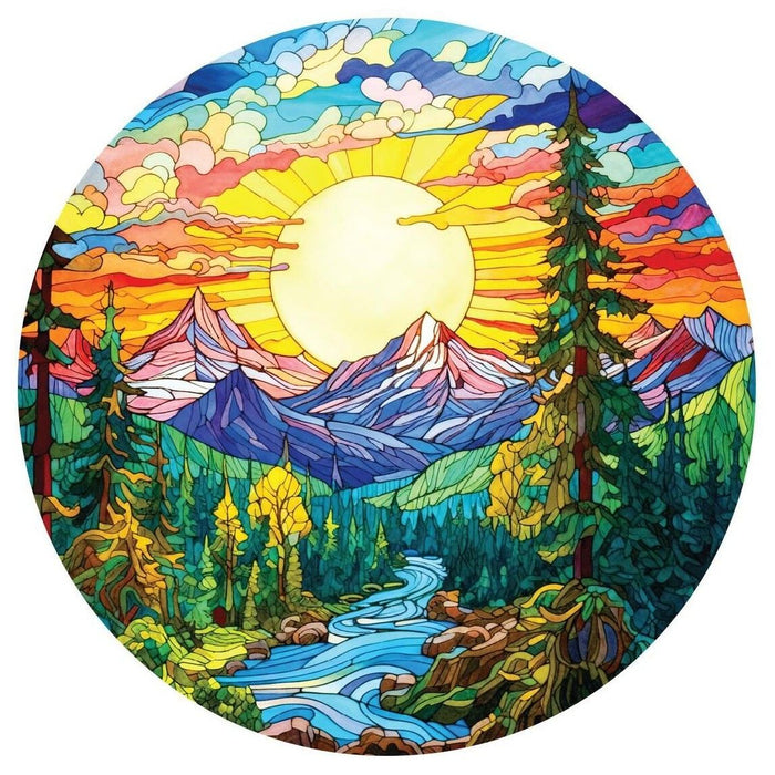 Кръгъл пъзел Art Puzzle от 570 части - Витраж на Алпите