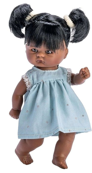 Кукла Asi Dolls - Томи, със светлосиня рокля на цветя, 20 cm