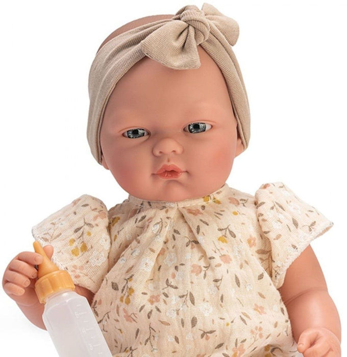 Кукла-бебе Asi Dolls - Оли, с боди на цветя, 30 cm