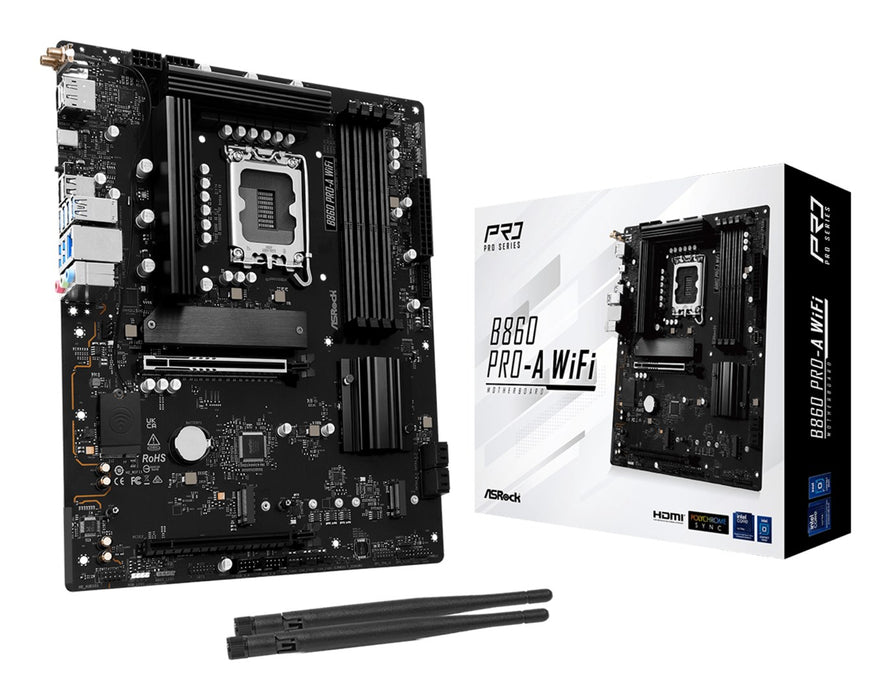 Дънна платка Asrock B860 Pro-A WiFi, Intel B860 LGA 1851 (Socket V1), ATX