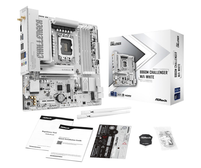 Дънна платка B860M CHALLENGER WIFI WHITE