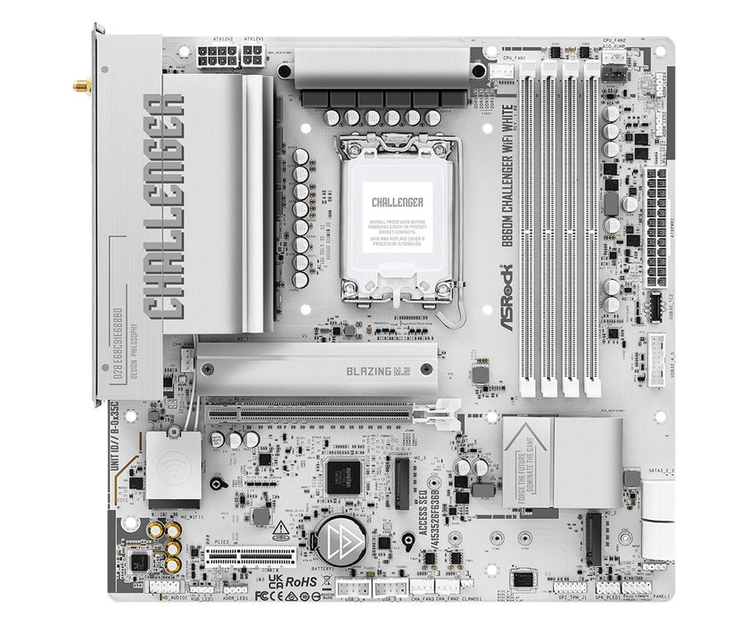 Дънна платка B860M CHALLENGER WIFI WHITE