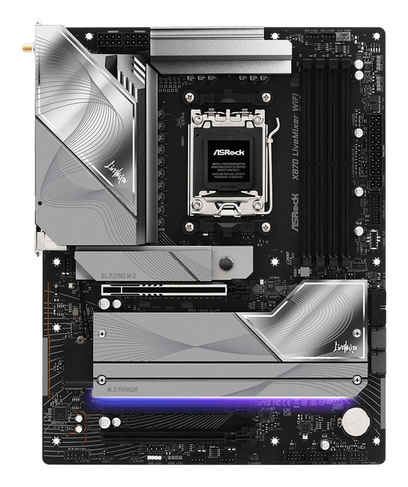 Дънна платка Asrock X870 LiveMixer WiFi, AMD X870, сокет AM5, ATX