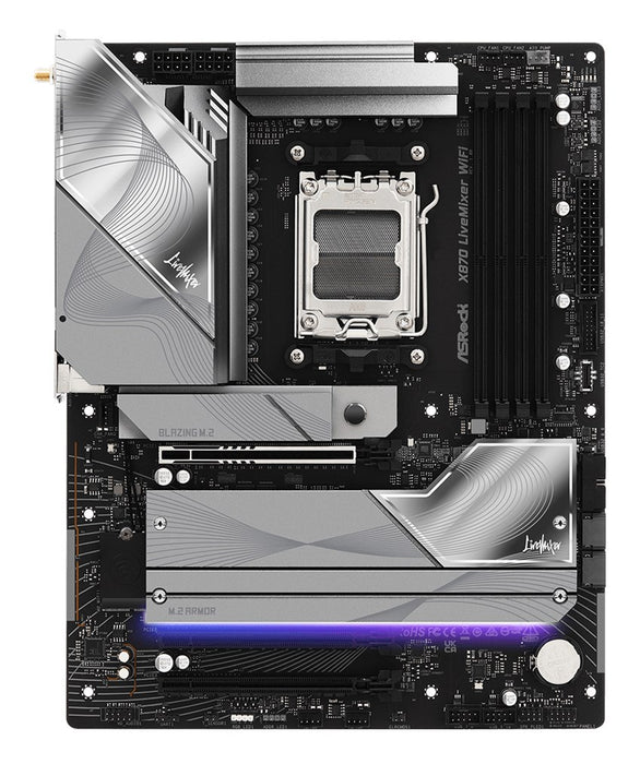 Дънна платка Asrock X870 LiveMixer WiFi, AMD X870, сокет AM5, ATX