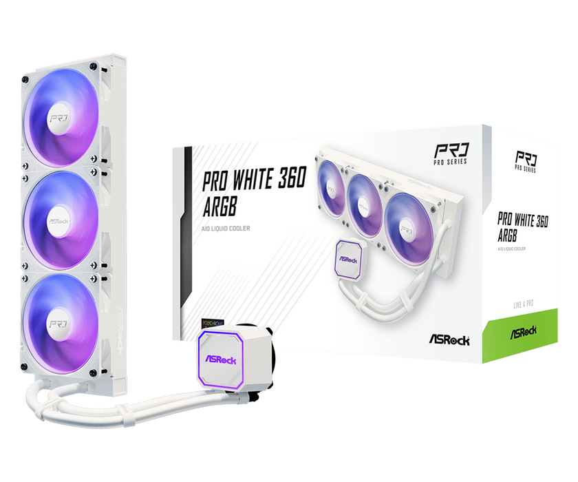 Охладител за процесор ASRock Pro White 360 ARGB