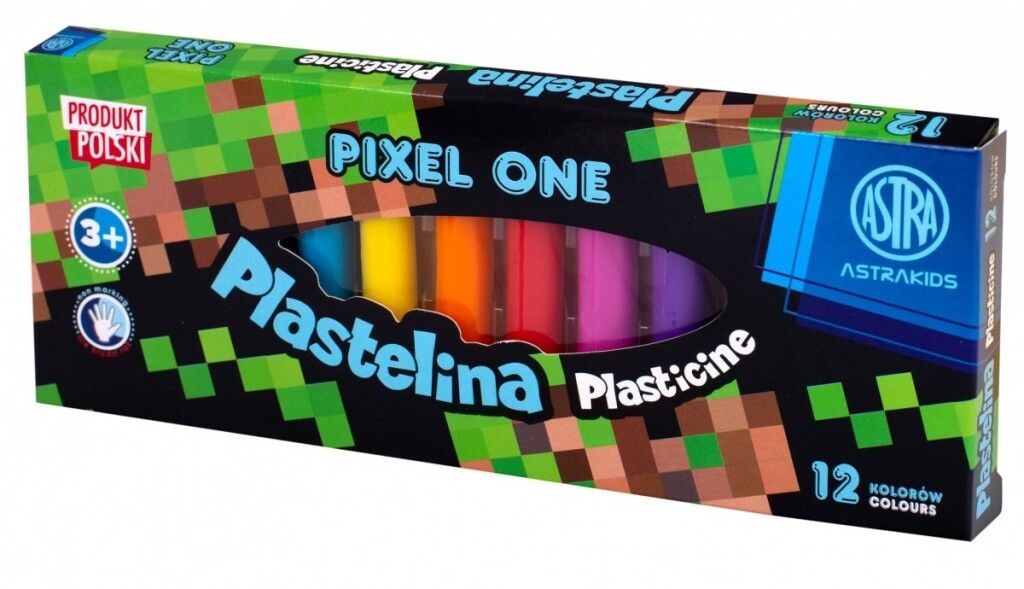 Пластилин Astra - Pixel One, 12 цвята