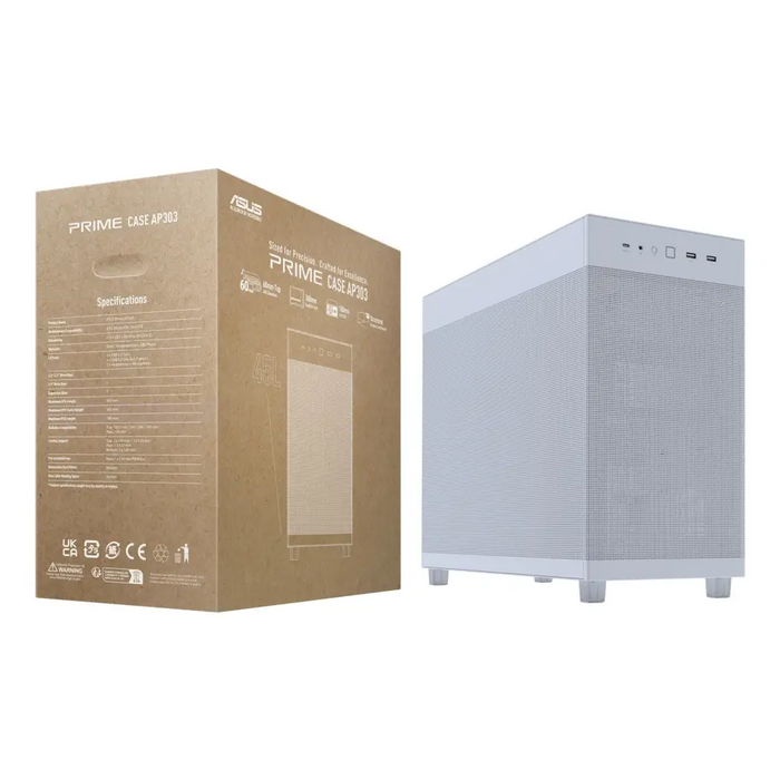ASUS PRIME AP303 Mesh Midi Tower Бял