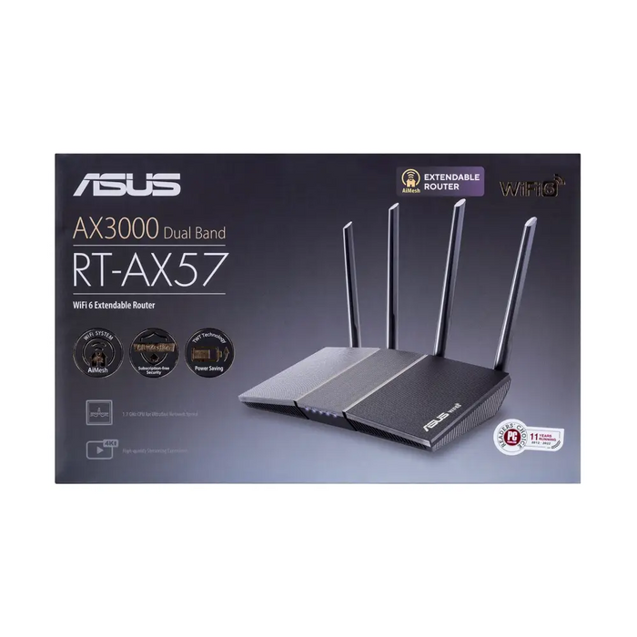 ASUS RT-AX57 AX3000 Dual Band WiFi 6 Extendable Router
