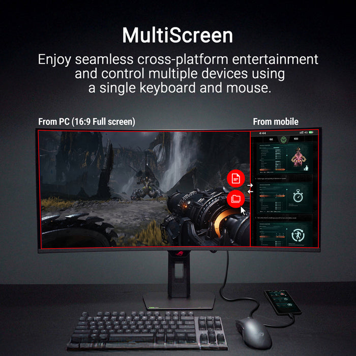 Монитор ASUS ROG Strix OLED XG34WCDMTG 0.231 мм, 178°/ 178°, OLED, 34.0 ", 86.4 см, 3440x1440, 240.00 Hz, 0.03 ms, HDMI, DisplayPort, USB-C, BLACK