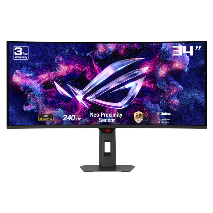 Монитор ASUS ROG Strix OLED XG34WCDMTG 0.231 мм, 178°/ 178°, OLED, 34.0 ", 86.4 см, 3440x1440, 240.00 Hz, 0.03 ms, HDMI, DisplayPort, USB-C, BLACK