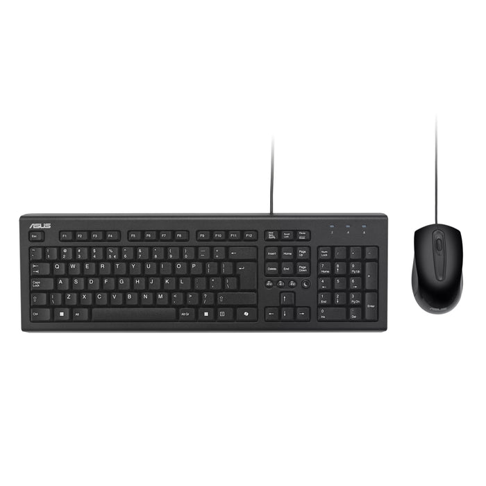 Asus U2000 КЛАВИАТУРА+МИШКА/ЧЕРНА/UI//WIN11/COPILOT, Жична, Черна