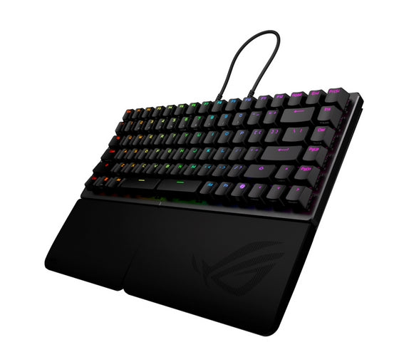 Геймърска клавиатура Asus ROG Falcata, USB + RF, безжична + Bluetooth, черна